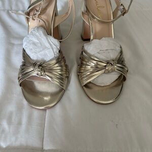 Gold Strappy Heeled Sandals